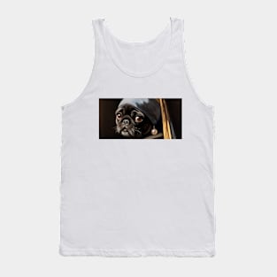 Pug dog with a pearl earring Tank Top